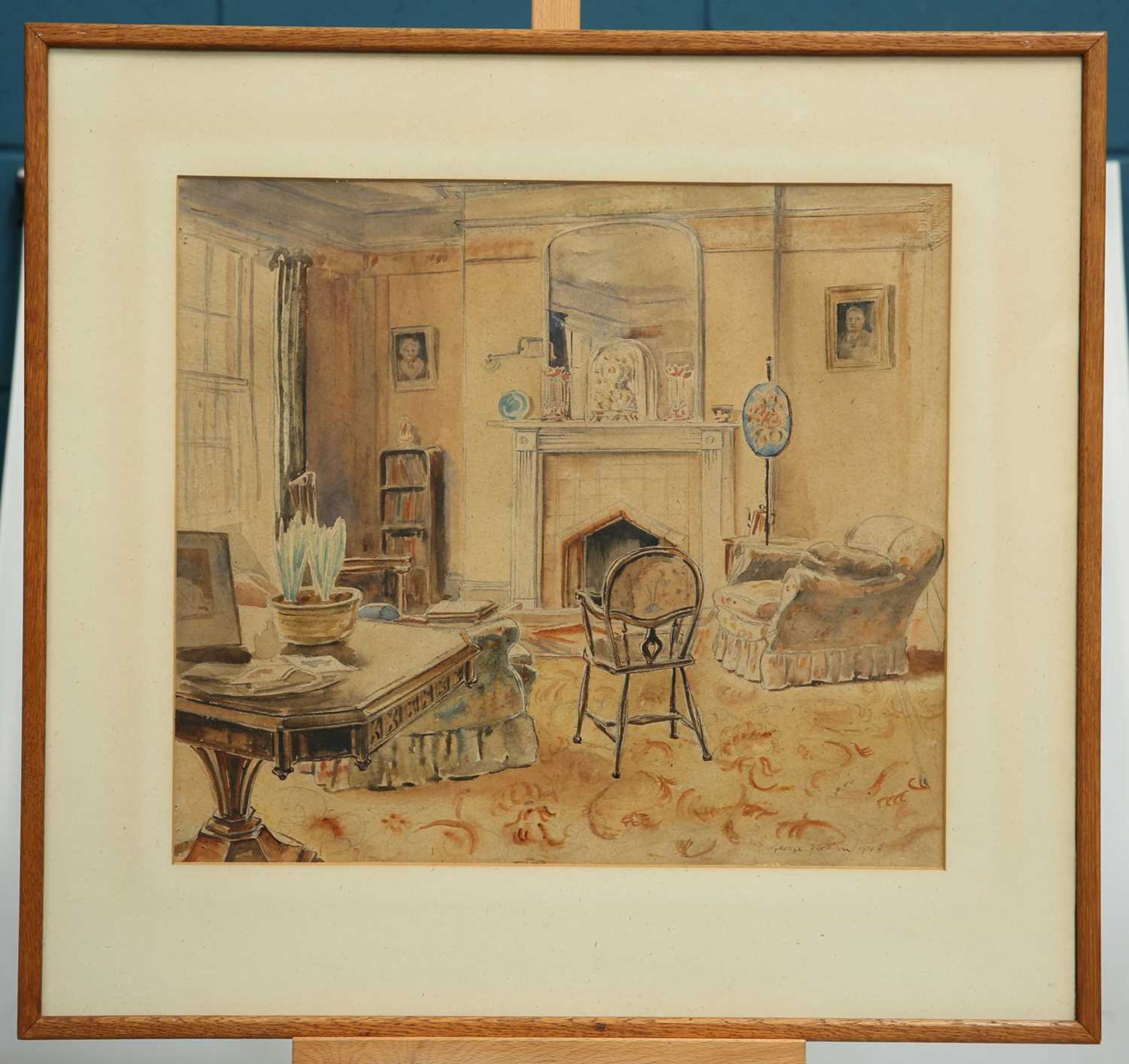 GEORGE JACKSON (20TH CENTURY) SITTING ROOM INTERIOR VIEW - Image 2 of 2