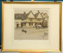 AFTER CECIL ALDIN (1870-1935) THREE SIGNED COUNTRY VILLAGE VIEWS