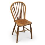 A 19TH CENTURY ELM WINDSOR CHAIR