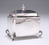 A LATE VICTORIAN SILVER TEA CADDY