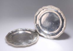 A PAIR OF VICTORIAN SILVER DINNER PLATES