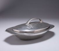A LIBERTY & CO TUDRIC PEWTER MUFFIN DISH, DESIGNED BY ARCHIBALD KNOX