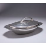 A LIBERTY & CO TUDRIC PEWTER MUFFIN DISH, DESIGNED BY ARCHIBALD KNOX