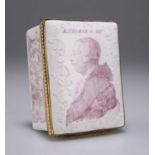 A RARE BATTERSEA ENAMEL BOX, CIRCA 1761