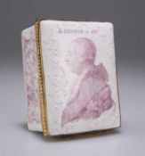 A RARE BATTERSEA ENAMEL BOX, CIRCA 1761