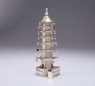 A CHINESE SILVER MODEL OF A PAGODA