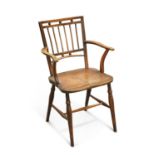 A 19TH CENTURY ELM MENDLESHAM WINDSOR ARMCHAIR