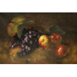 19TH/20TH CENTURY ENGLISH SCHOOL STILL LIFE OF APPLES AND GRAPES