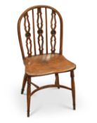 A 19TH CENTURY YEW WOOD CHAIR