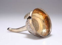 A GEORGE III SILVER WINE FUNNEL