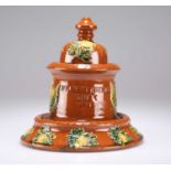 YORK INTEREST: A VICTORIAN GLAZED TERRACOTTA TOBACCO JAR