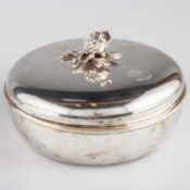 A 20TH CENTURY FRENCH SILVER DISH AND COVER