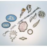 A GROUP OF SCOTTISH AND OTHER SILVER JEWELLERY
