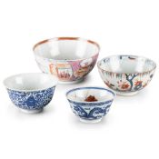 FOUR CHINESE BOWLS, 18TH CENTURY