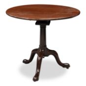 A GEORGE III MAHOGANY TILT-TOP TRIPOD TABLE