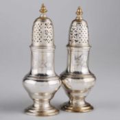 A PAIR OF GEORGE II SILVER CASTERS