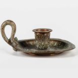 A THOMAS WEEKS BRONZE CHAMBERSTICK, CIRCA 1800