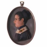 A LATE 19TH CENTURY COLOURED WAX PORTRAIT MINIATURE