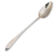 A GEORGE III PROVINCIAL SCOTTISH SILVER BASTING SPOON