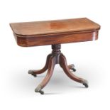 A REGENCY MAHOGANY FOLDOVER TEA TABLE