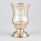 A GERMAN PARCEL-GILT SILVER GOBLET, LATE 18TH CENTURY
