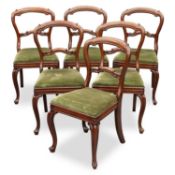 A SET OF SIX VICTORIAN MAHOGANY DINING CHAIRS