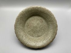 A VERY RARE LONGQUAN GE-TYPE BLACK-BODY DISH, SOUTHERN SONG / YUAN DYNASTY, 13TH – 14TH CENTURY