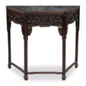 A CHINESE HARDWOOD CONSOLE TABLE, QING DYNASTY