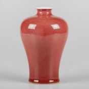 A CHINESE LIVER-RED MEIPING VASE