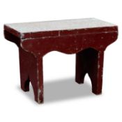 A 19TH CENTURY PAINTED PINE STOOL
