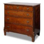 AN 18TH CENTURY WALNUT CHEST OF DRAWERS
