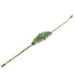 AN EMERALD AND CUBIC ZIRCONIA BRACELET