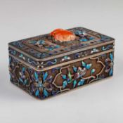 A CHINESE SILVER-GILT AND ENAMEL BOX, EARLY 20TH CENTURY