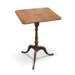 AN EARLY 19TH CENTURY YEW WOOD AND OAK TRIPOD TABLE