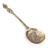 A VICTORIAN SILVER-GILT FANCY SERVING SPOON