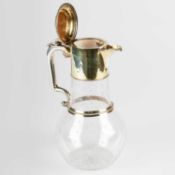 A VICTORIAN SILVER GILT-MOUNTED GLASS CLARET JUG