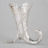 AN EDWARDIAN SILVER VASE