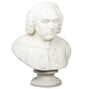 A CARVED MARBLE BUST OF SAMUEL JOHNSON, 19TH CENTURY