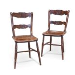 A PAIR OF 19TH CENTURY BEECH SIDE CHAIRS