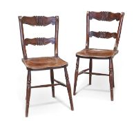 A PAIR OF 19TH CENTURY BEECH SIDE CHAIRS