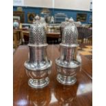 A PAIR OF GEORGE II SILVER CASTERS