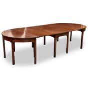 A GEORGE III MAHOGANY D-END DINING TABLE