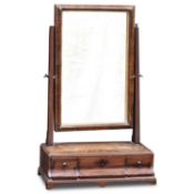 A GEORGE III WALNUT TOILET MIRROR