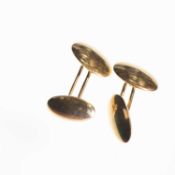 A PAIR OF 18 CARAT GOLD DOUBLE OVAL CUFFLINKS