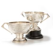 TWO GEORGE V SILVER TWO-HANDLED TROPHY CUPS