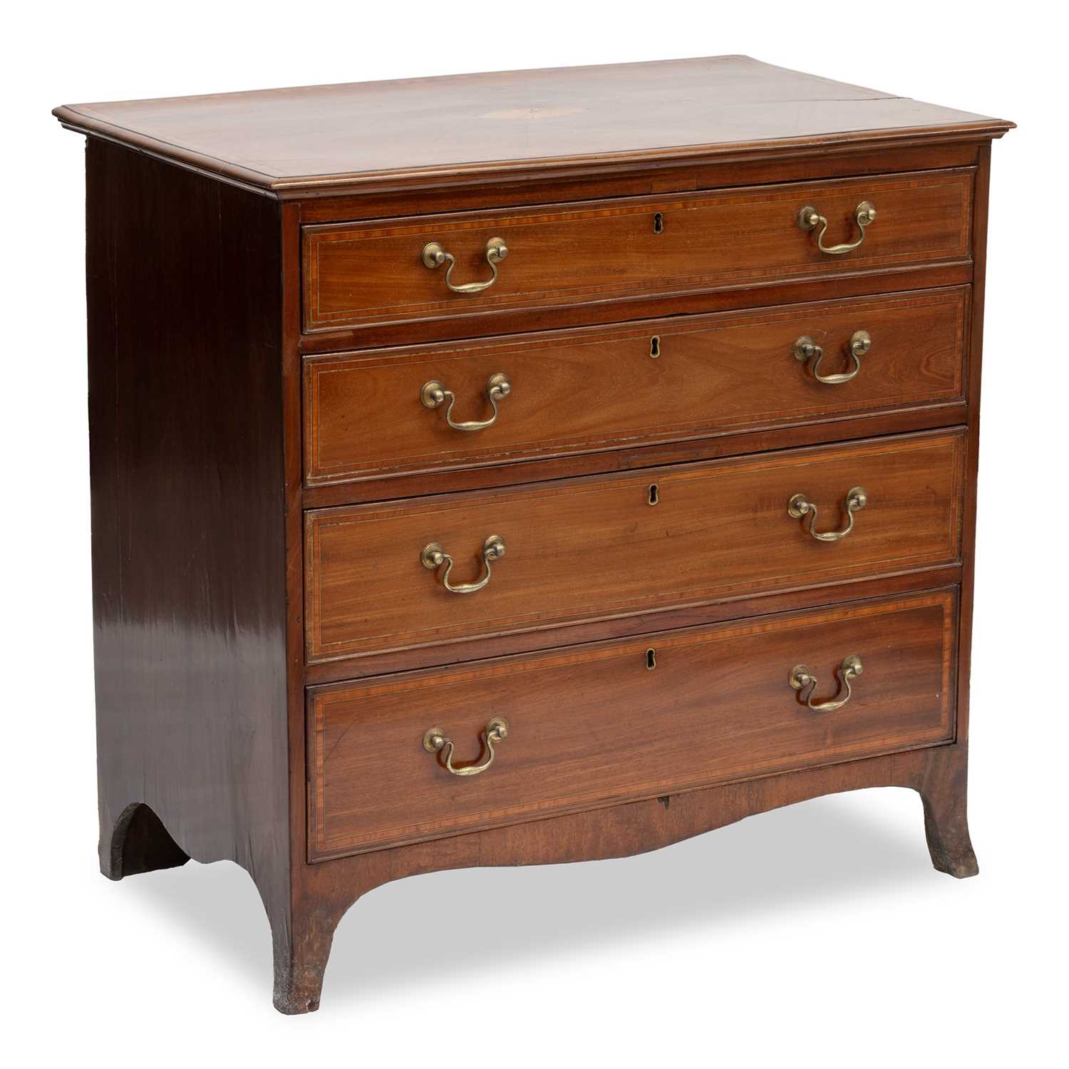 A REGENCY INLAID MAHOGANY CHEST OF DRAWERS