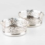 A PAIR OF EARLY VICTORIAN SILVER COASTERS