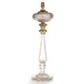 A HANDSOME 19TH CENTURY CUT-GLASS OIL LAMP