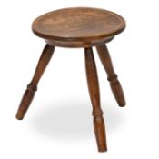 A 19TH CENTURY SYCAMORE 'CHEESE-TOP' STOOL