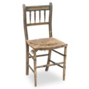 A REGENCY PAINTED FAUX-BAMBOO CHAIR
